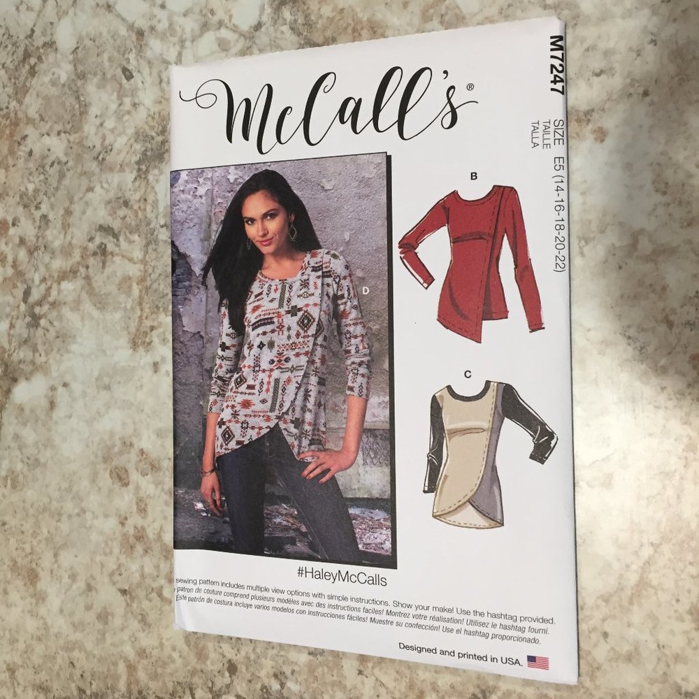 McCall's Pattern #M7247 - 4 Tops - NEW! Uncut